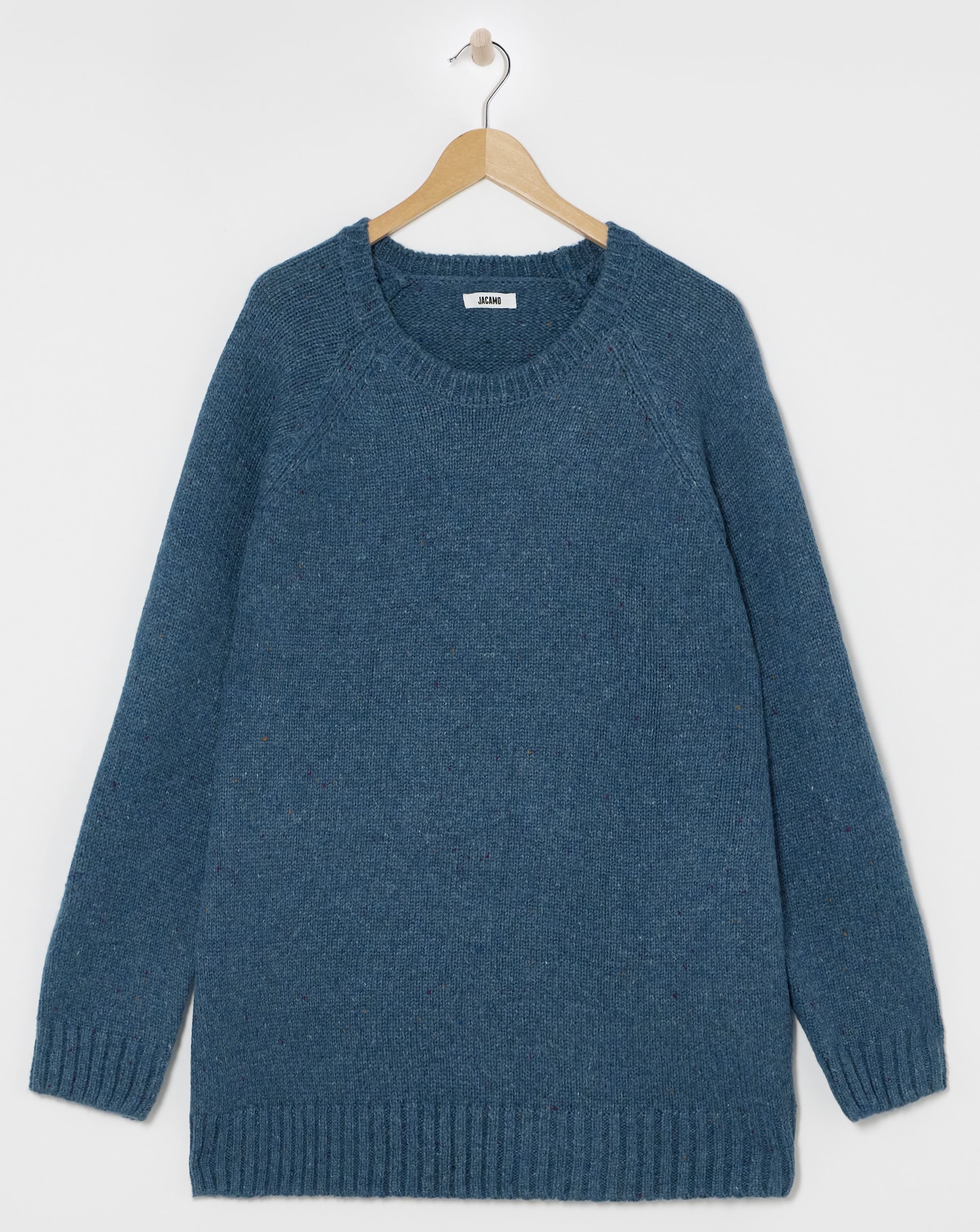 Chunky Nep Wool Blend Crew Neck