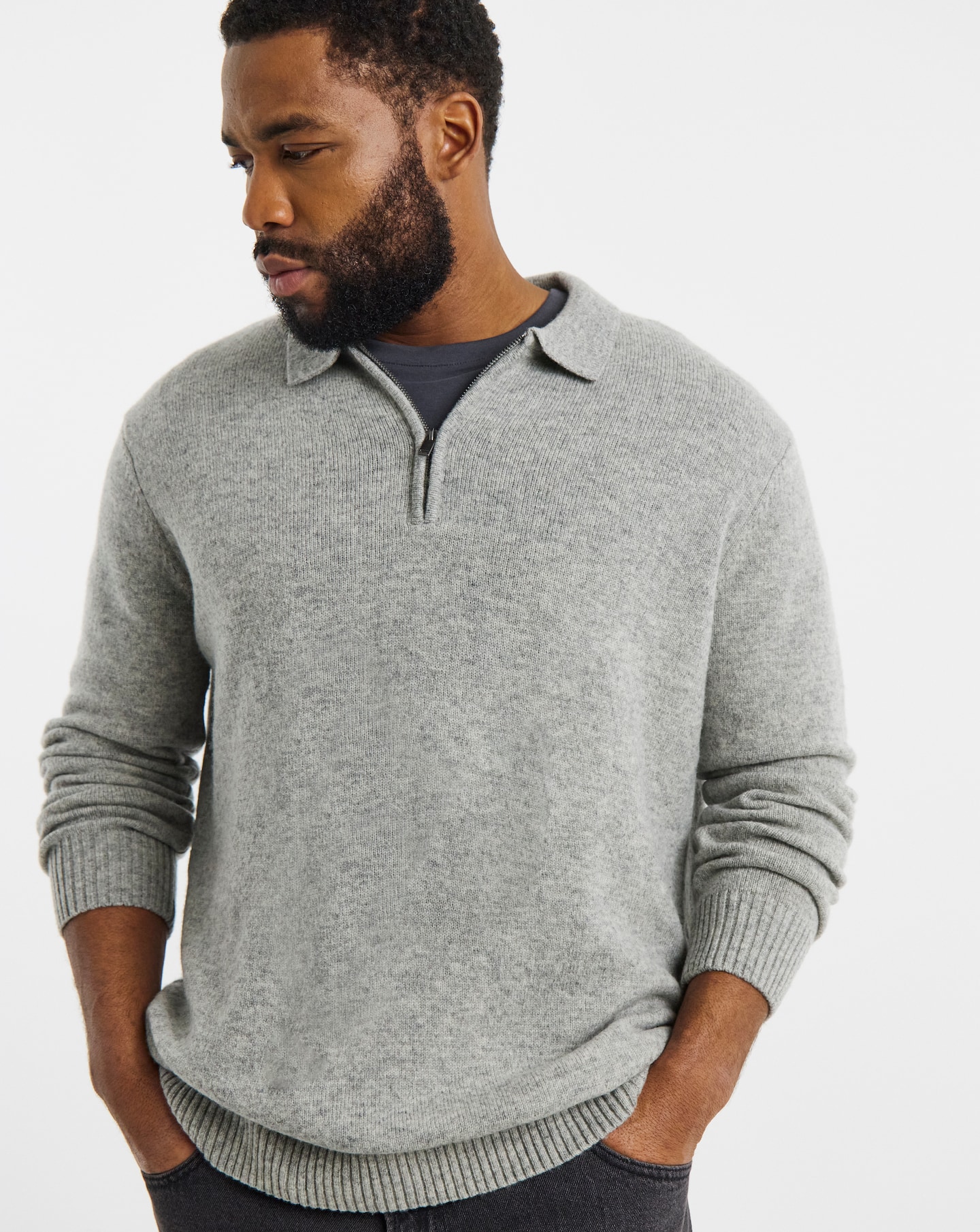 Lambswool Collared 1/4 Zip Jumper
