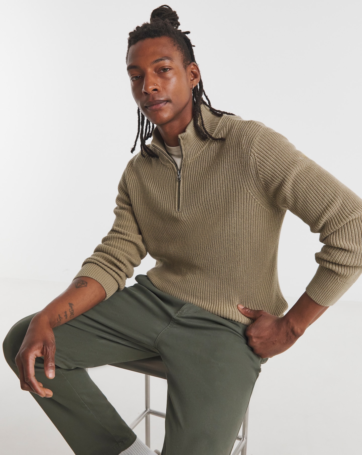 New In - 1/4 Zip Knitted Jumper