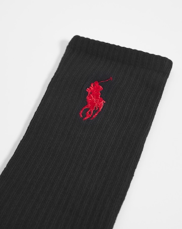 Polo Ralph Lauren Black 3 Pack Big Pony Crew Sport Socks