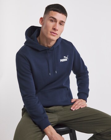 Puma essentials hoodie with small logo in grey clearance