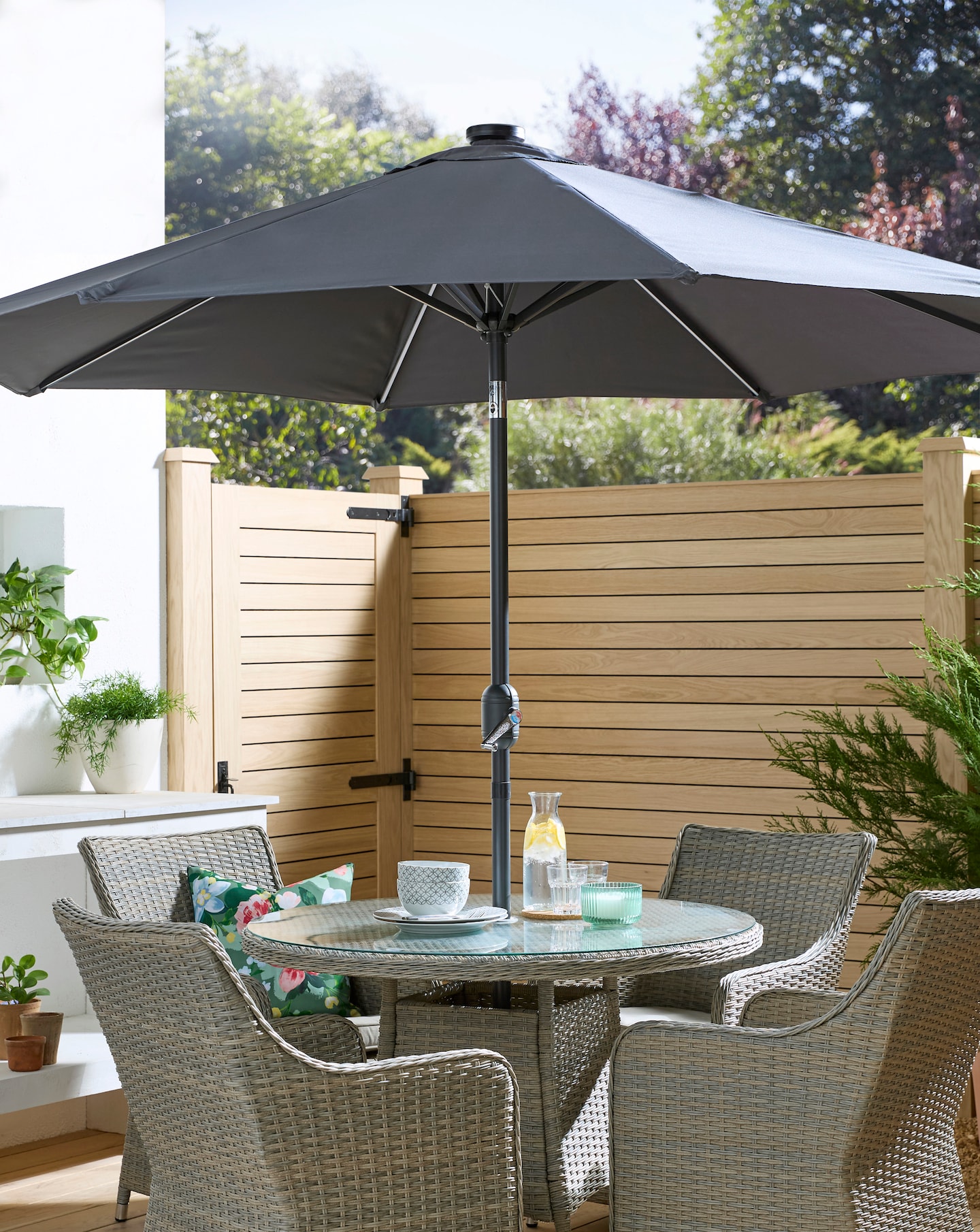 New In - Solar LED Strip Parasol