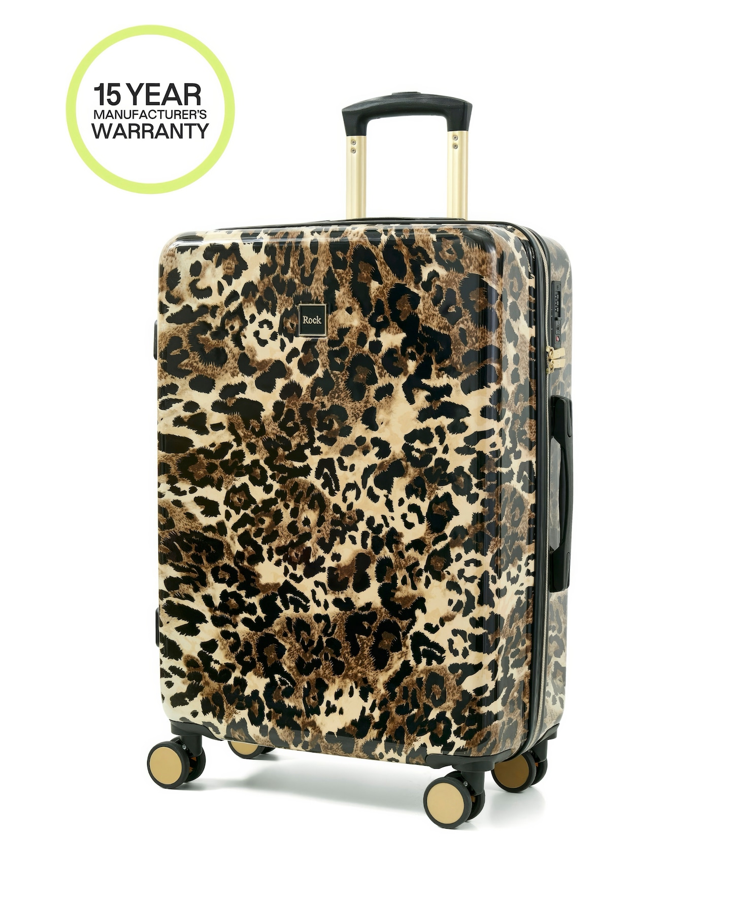 New In - Rock Savannah Leopard Medium Suitcase