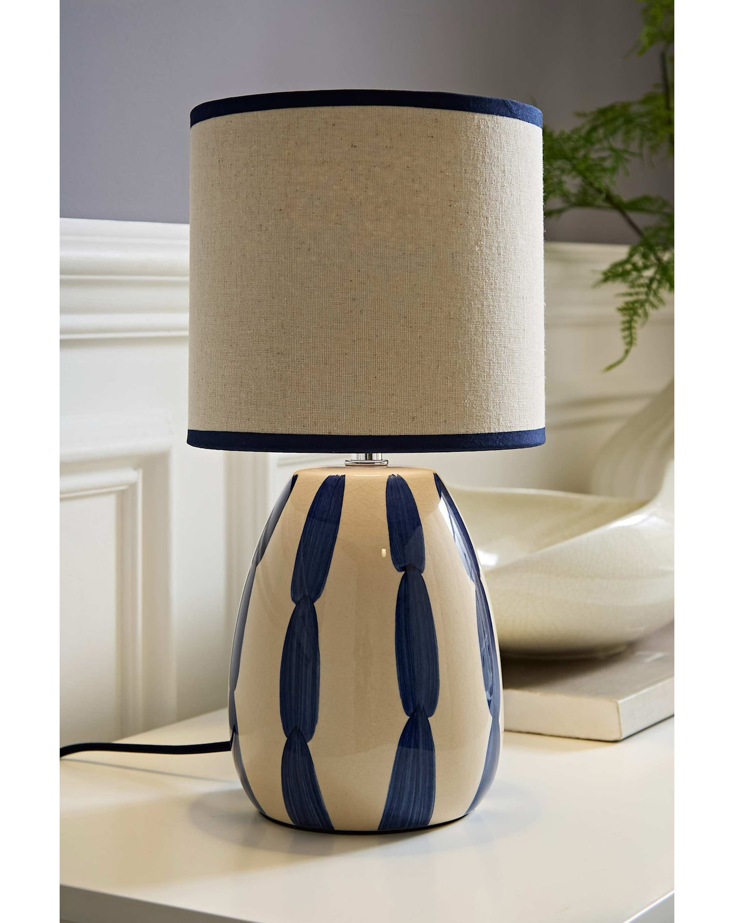 New In - Brynn Painted Stripe Table Lamp