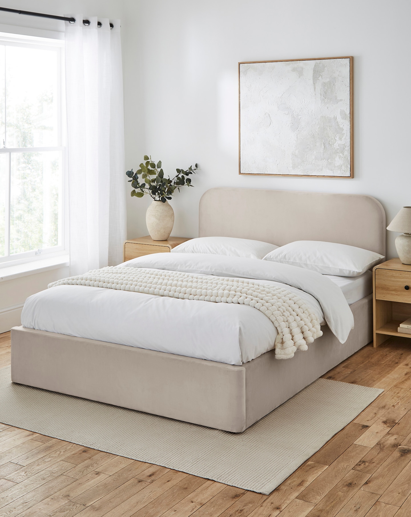 New In - Emery Velvet Storage Ottoman Bed