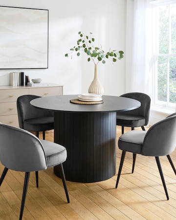 Addison Dining Table with 4 Emilie Velvet Chairs