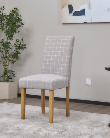 Ava Pair of Checked Dining Chairs