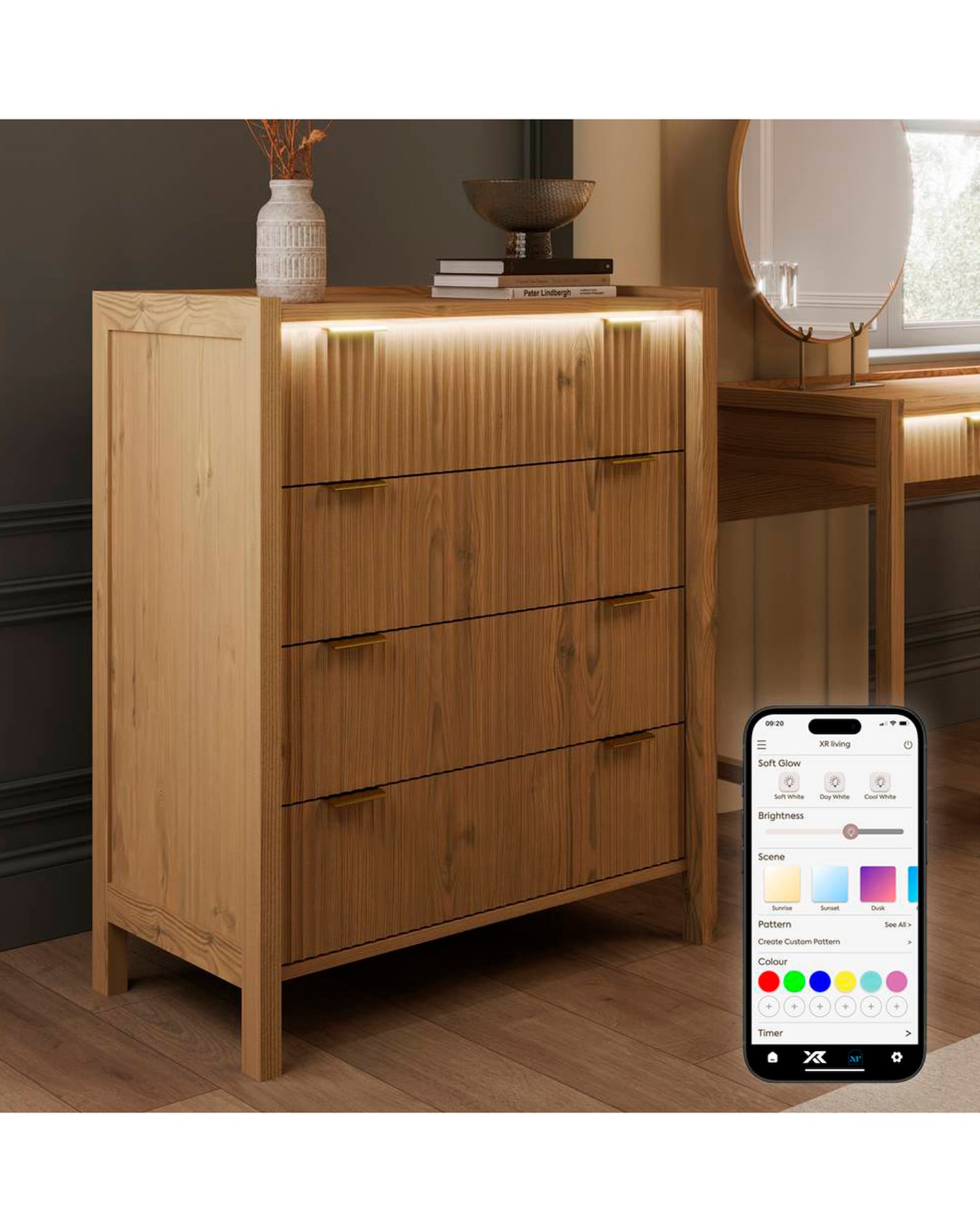 XR Living Dakota Chest of Drawers With App Control Lights