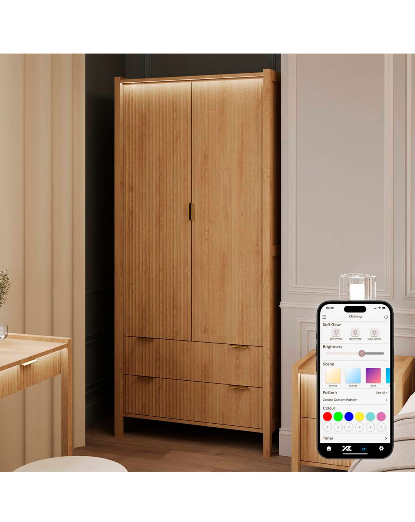 XR Living Dakota Wardrobe With App Control Lights