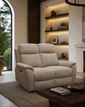 Aspire Kingsmere Fabric Power Recliner 2 seater sofa
