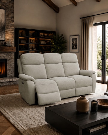 Aspire Kingsmere Fabric Power Recliner 3 seater sofa