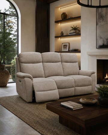 Aspire Kingsmere Fabric Power Recliner 3 seater sofa