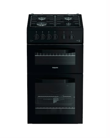 Hotpoint HTG5GCB 50cm Gas Twin Cooker - Black