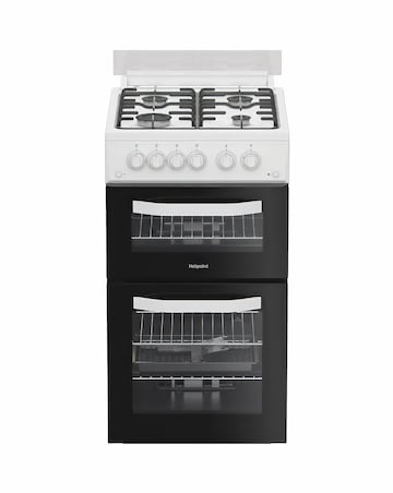 Hotpoint HDG5GCW 50cm Gas Double Cooker - White