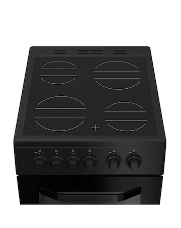 Hotpoint HTE5VCB 50cm Electric Twin Cooker with Ceramic Hob - Black