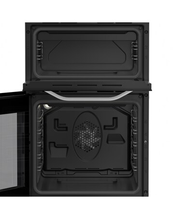 Hotpoint HDE5VDCW 50cm Electric Double Cooker with Ceramic Hob - White