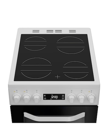 Hotpoint HDE5VDCW 50cm Electric Double Cooker with Ceramic Hob - White