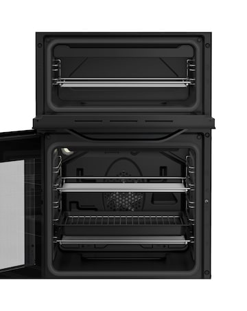 Hotpoint HDE5VDCB 50cm Electric Double Cooker with Ceramic Hob - Black