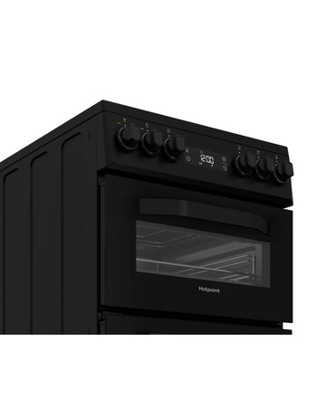Hotpoint HDE5VDCB 50cm Electric Double Cooker with Ceramic Hob - Black