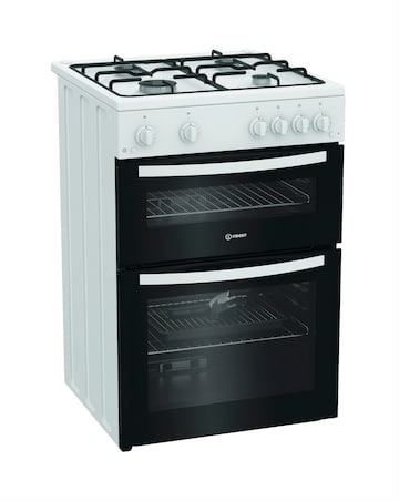 Indesit IDG6GW 60cm Gas Double Cooker - White