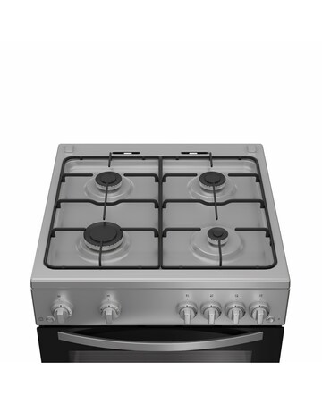 Indesit IDG6GS 60cm Gas Double Cooker - Silver