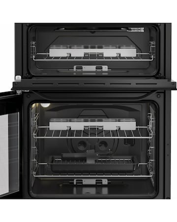 Hotpoint HDG6GDCB1 60cm Gas Double Cooker with Glass Lid - Black
