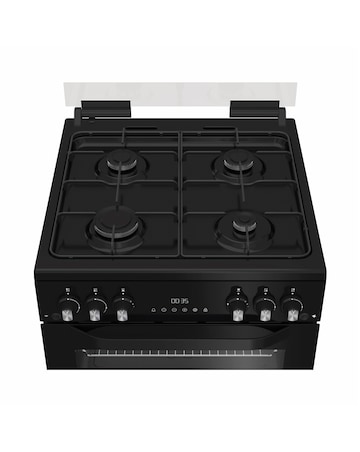 Hotpoint HDG6GDCB1 60cm Gas Double Cooker with Glass Lid - Black