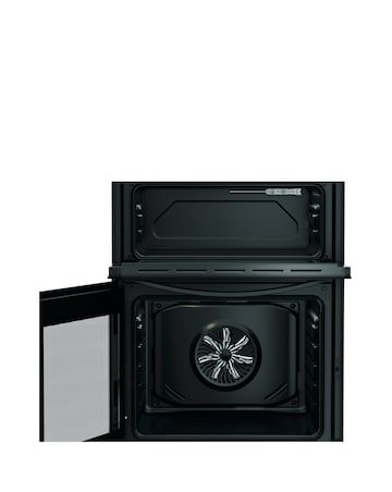 Indesit ITE6VMB 60cm Electric Twin Cooker with Ceramic Hob - Black