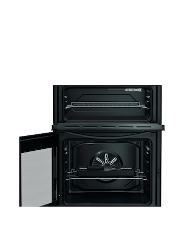 Indesit ITE6VMB 60cm Electric Twin Cooker with Ceramic Hob - Black