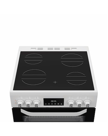 Hotpoint HTE6VDCW 60cm Electric Twin Cooker with Multiflow - White