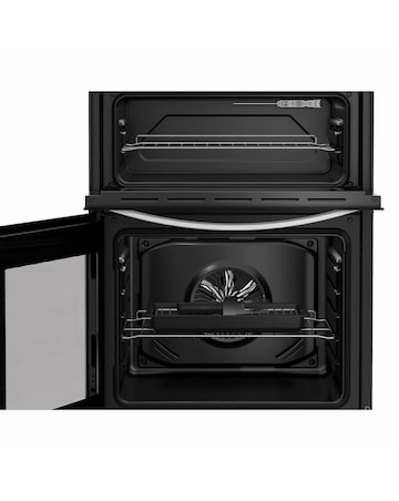 Indesit IDE6VMW 60cm Electric Double Cooker with Ceramic Hob - White