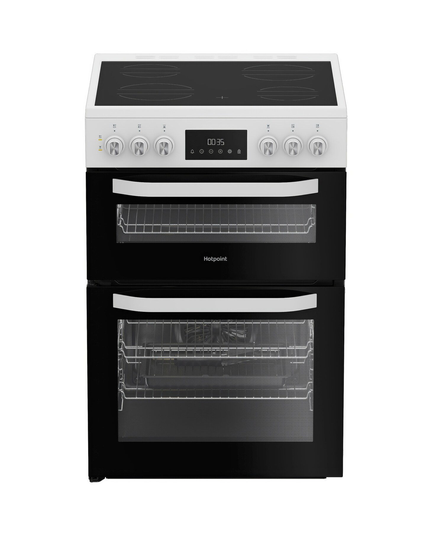 Hotpoint HDE6VDW 60cm Electric Double Cooker with Multiflow - White