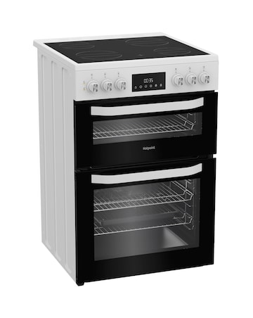 Hotpoint HDE6VDW 60cm Electric Double Cooker with Multiflow - White