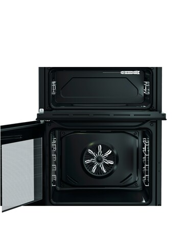 Hotpoint HDE6VDB1 60cm Electric Double Cooker with Multiflow - Black