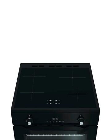 Hotpoint HDE6IDC2B1 60cm Electric Double Cooker with Induction Hob - Black