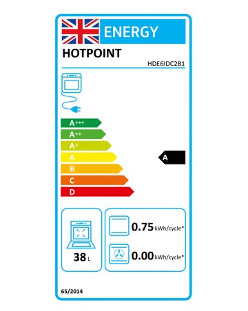 Hotpoint HDE6IDC2B1 60cm Electric Double Cooker with Induction Hob - Black