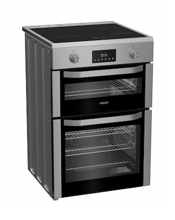 Hotpoint HDE6IDC2X Electric Double Cooker with Induction Hob - Stainless Steel