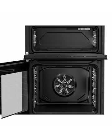 Hotpoint HDD6GDC2B1 60cm Dual Fuel Double Cooker with Glass Lid - Black