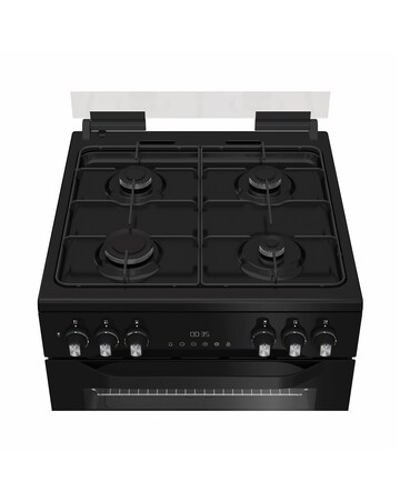 Hotpoint HDD6GDC2B1 60cm Dual Fuel Double Cooker with Glass Lid - Black
