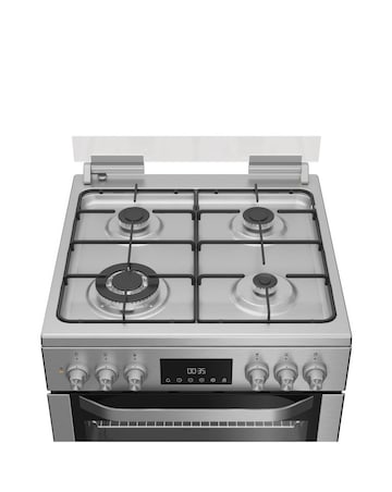 Hotpoint HDD6GDC2WX Dual Fuel Double Cooker with Glass Lid - Stainless Steel