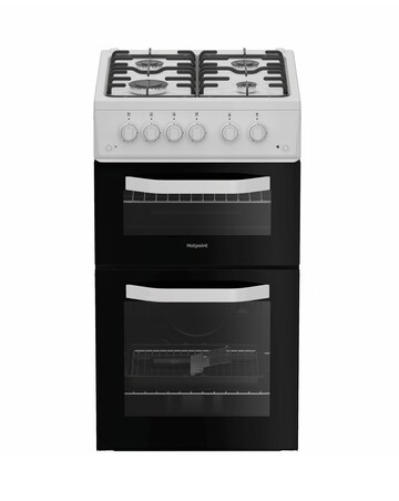 Hotpoint HTG5GCW 50cm Gas Twin Cooker - White + installation