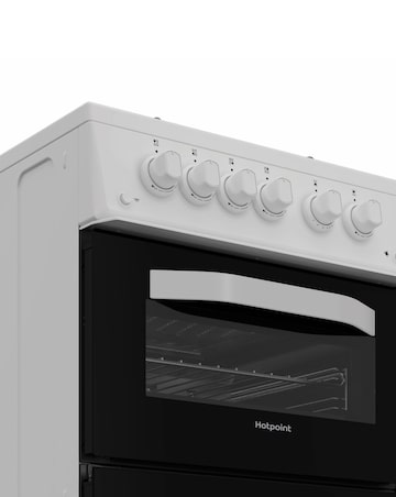 Hotpoint HTG5GCW 50cm Gas Twin Cooker - White + installation