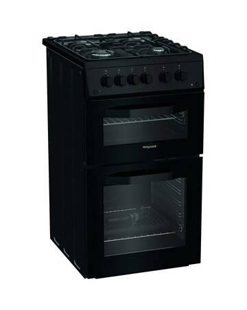Hotpoint HTG5GCB 50cm Gas Twin Cooker - Black + installation