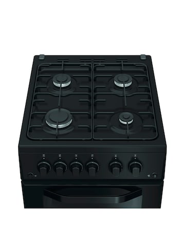 Hotpoint HTG5GCB 50cm Gas Twin Cooker - Black + installation