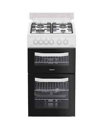 Hotpoint HDG5GCW 50cm Gas Double Cooker - White + installation