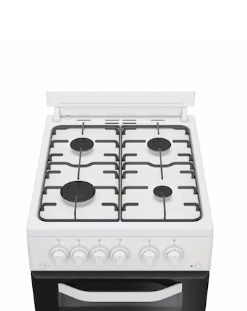 Hotpoint HDG5GCW 50cm Gas Double Cooker - White + installation