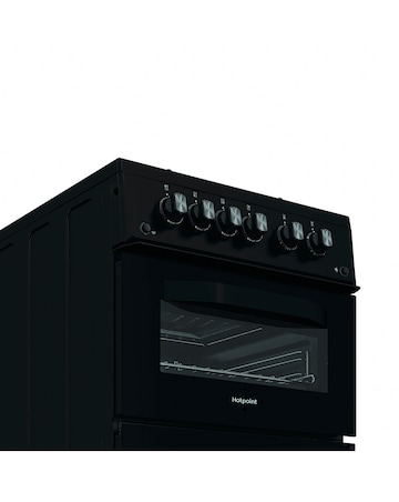 Hotpoint HDG5GCB 50cm Gas Double Cooker - Black + installation