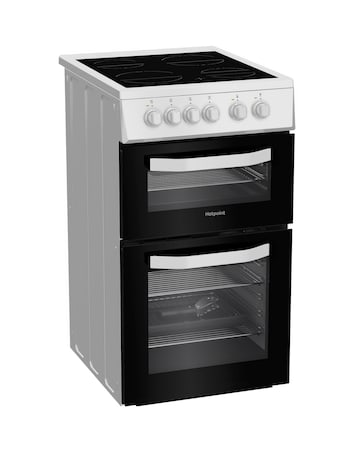 Hotpoint HTE5VCW 50cm Electric Twin Cooker with Ceramic Hob - White Installation