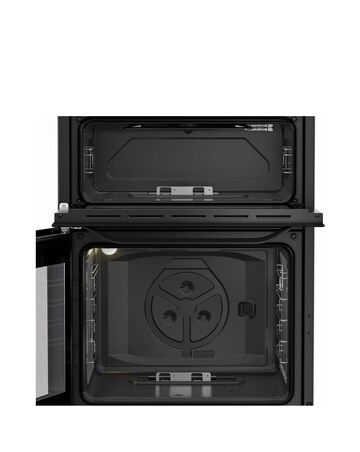 Hotpoint HTG6GDCB1 60cm Gas Twin Cooker with Glass Lid - Black + Install