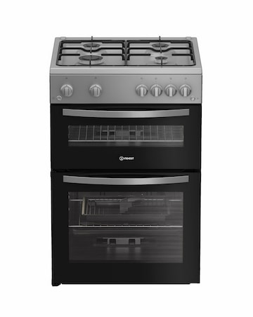 Indesit IDG6GS 60cm Gas Double Cooker - Silver + Installation